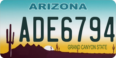 AZ license plate ADE6794