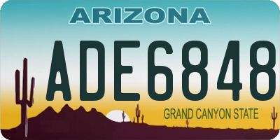 AZ license plate ADE6848