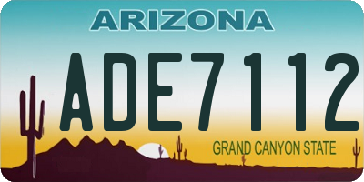 AZ license plate ADE7112
