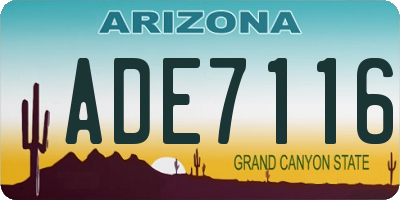 AZ license plate ADE7116