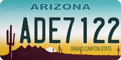 AZ license plate ADE7122