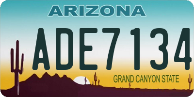 AZ license plate ADE7134
