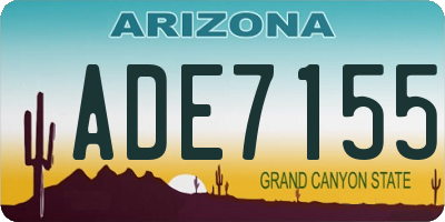 AZ license plate ADE7155