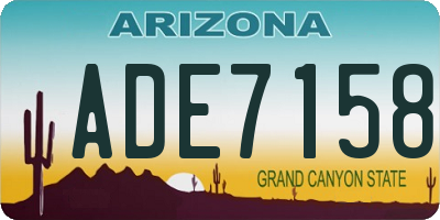 AZ license plate ADE7158