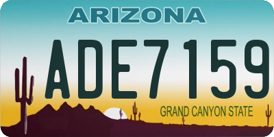 AZ license plate ADE7159