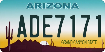 AZ license plate ADE7171