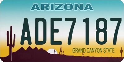 AZ license plate ADE7187
