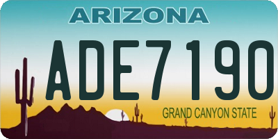 AZ license plate ADE7190
