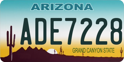 AZ license plate ADE7228