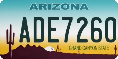 AZ license plate ADE7260
