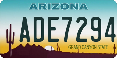 AZ license plate ADE7294