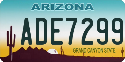 AZ license plate ADE7299