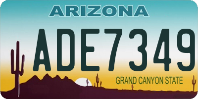 AZ license plate ADE7349