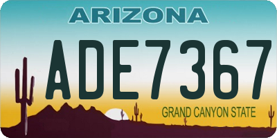 AZ license plate ADE7367