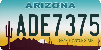 AZ license plate ADE7375