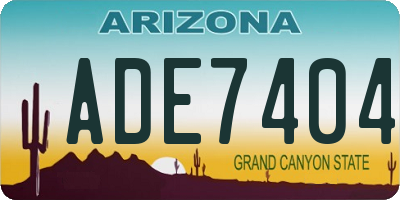 AZ license plate ADE7404