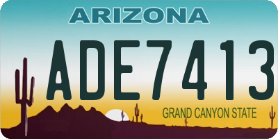 AZ license plate ADE7413