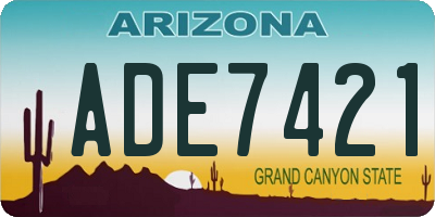 AZ license plate ADE7421