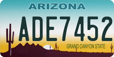 AZ license plate ADE7452