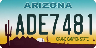 AZ license plate ADE7481
