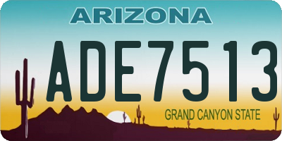 AZ license plate ADE7513