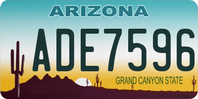 AZ license plate ADE7596