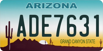 AZ license plate ADE7631
