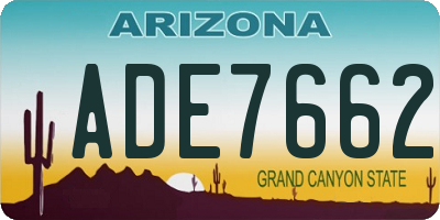 AZ license plate ADE7662