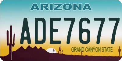 AZ license plate ADE7677
