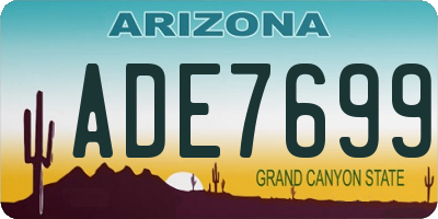 AZ license plate ADE7699