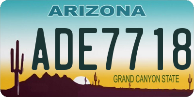 AZ license plate ADE7718