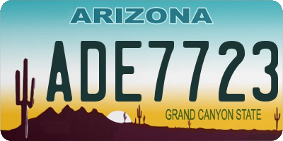 AZ license plate ADE7723