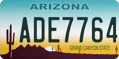 AZ license plate ADE7764