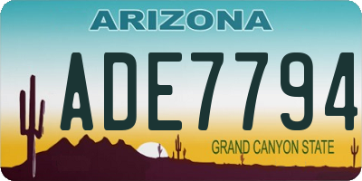 AZ license plate ADE7794