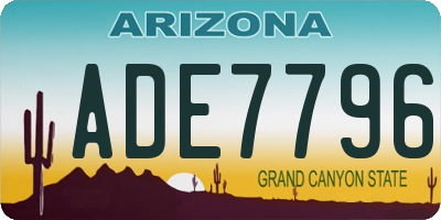 AZ license plate ADE7796