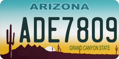 AZ license plate ADE7809