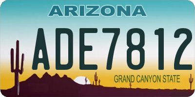 AZ license plate ADE7812