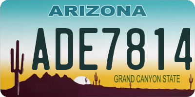 AZ license plate ADE7814