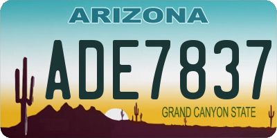 AZ license plate ADE7837