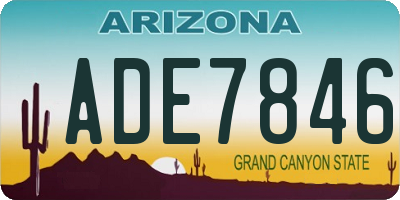 AZ license plate ADE7846