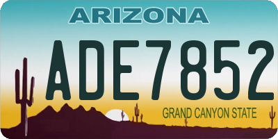 AZ license plate ADE7852