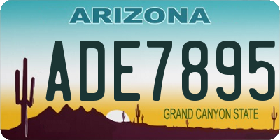 AZ license plate ADE7895