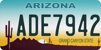 AZ license plate ADE7942