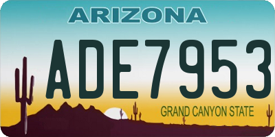 AZ license plate ADE7953