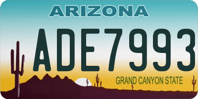 AZ license plate ADE7993