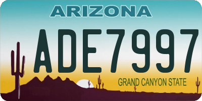 AZ license plate ADE7997