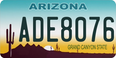 AZ license plate ADE8076