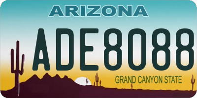 AZ license plate ADE8088