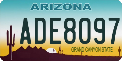 AZ license plate ADE8097