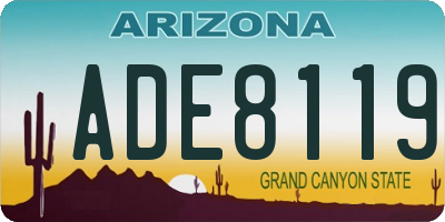 AZ license plate ADE8119
